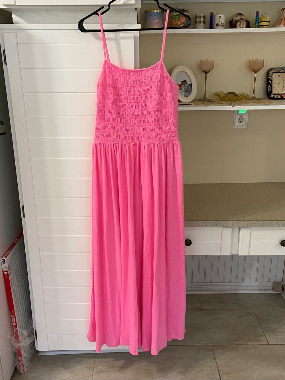 New With Tags Pink Smocked Maxi Dress